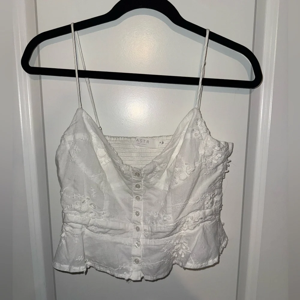 Astr White Ruffled Two Piece Set - Picture 2 of 6